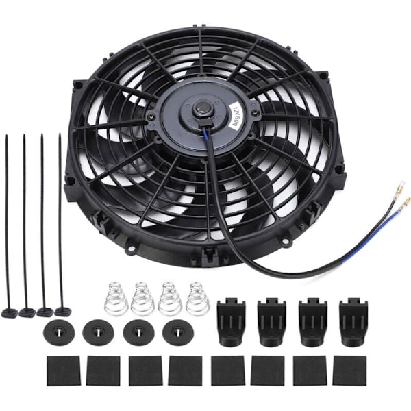 Universal 12\" Slim Push Pull Elektrisk Motorkøleventilator 12V med Monteringssæt