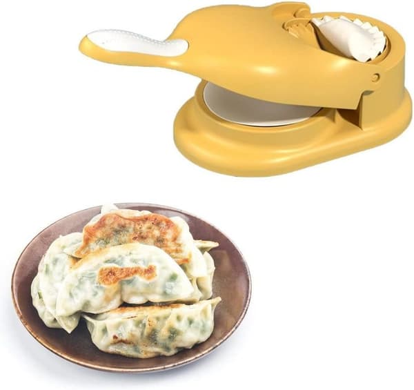 Gul 2 i 1 Dumpling Maker Dumpling Making Mold Manuell Dumpling Wrappers Press Dumping Maker Hushållsmatlagningsverktyg