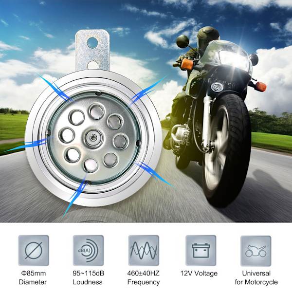 Φ85mm 12V 110db Super Høj Universal Motorcykel Elektrisk Horn Højttaler