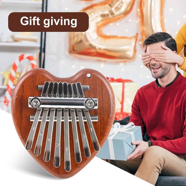 Sæt med 3 tommelfingerklaver Kalimba, 8-nøgle Mbira fingerklaver bærbart musikinstrument Phoenix Love mønster Kalimba klaverstudieinstruktion Cade