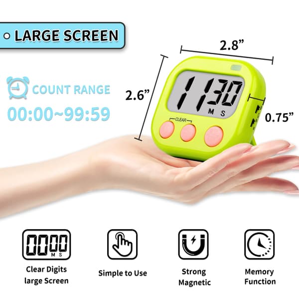 Barnlärare Timer Digital Kök Timer Matlagning Stor Magnetisk Klassrum Timer 2 Pack