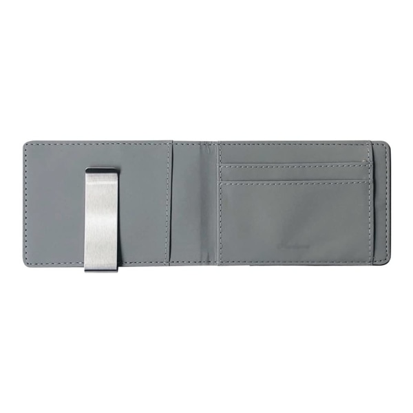 Tunn bifold plånbok i läder med metallklämma