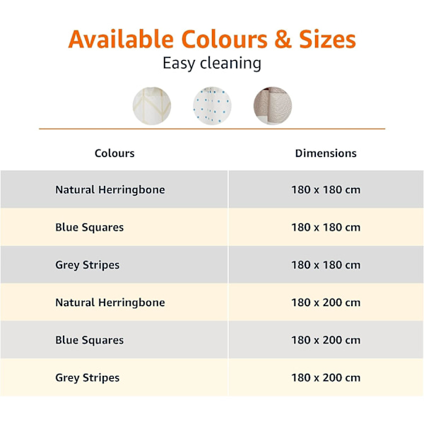 Bruseforhæng i trykt stof 180 x 180 cm, Lysebrun/Beige