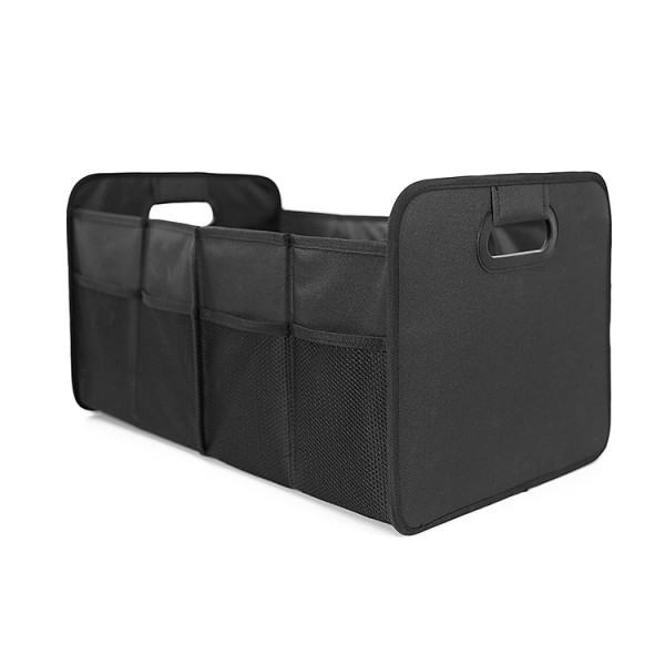 Hopfällbar bilbox XL, hopfällbar shoppingbagageutrymmesväska, bagageutrymmesorganisatör, hopfällbar bilväska, hopfällbar korg, bagageutrymmesväska, förvaring, låda, svart, 54 cm x 35 cm x 2