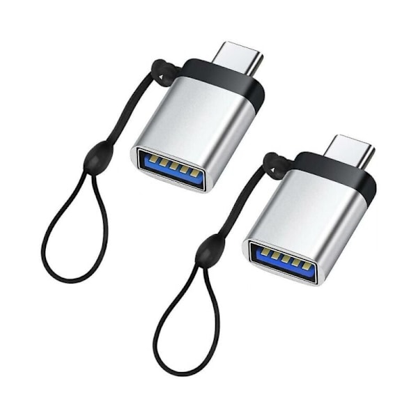(2 kpl pakkaus) (hopea) USB C - USB 3.0, USB C uros - USB 3.0 naaras -sovitin, yhteensopiva puhelimen, kannettavan tietokoneen ja PC:n kanssa