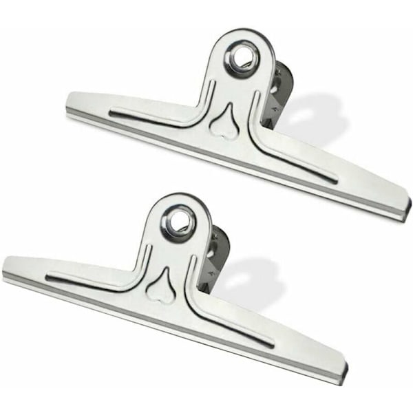 Ekstra Store Bulldog Clips, 2 stk. 30 cm pakke i rustfrit stål jumbo kæmpe bindepapirclips Støtte til tegnebræt, kunst, lærere, hjemmekontor (sølv)