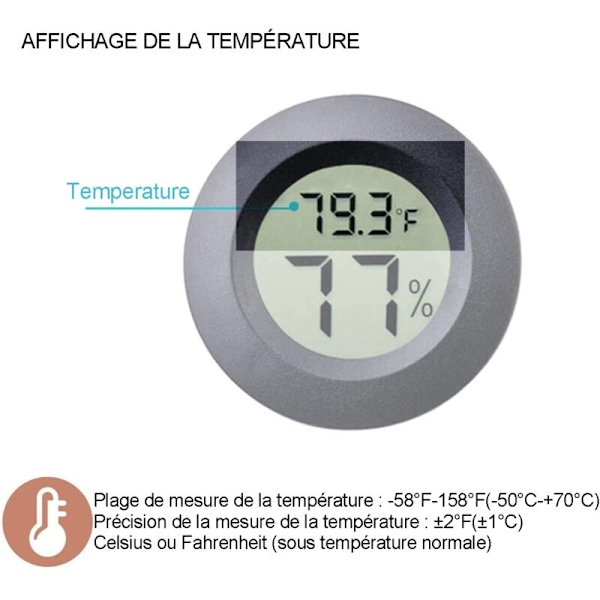 6-pak Hygrometer Digitalt termometer LCD-skærm Fugtighedsmåler til affugter Shapels Babyværelse Hygrometer Babyværelse, Termometer