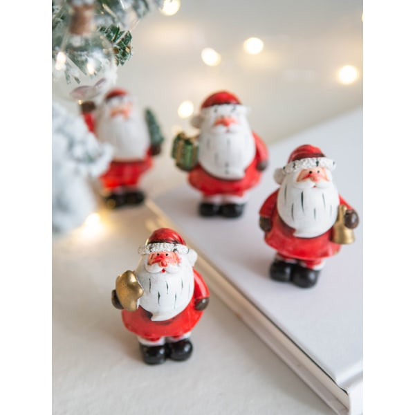 1 x Julefigur Resin Snemand Ornament (mønster tilfældigt)