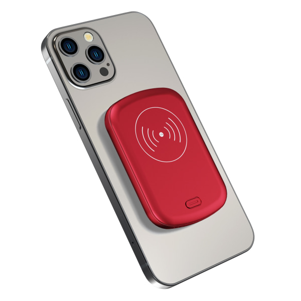 Magnetisk Power Bank 10000mAh/PD20W Snabbladdning för Apple iphone13 Power Bank trådlös laddare (röd)