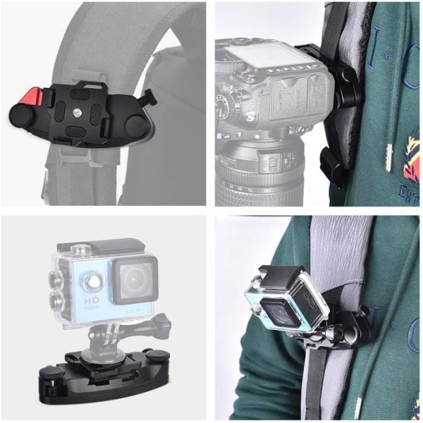 Kamerastativ Ryggsäcksbältesklämma Snabbkoppling Aluminiumlegering för SLR SLR-kamera, GoPro-kamera (Blå)