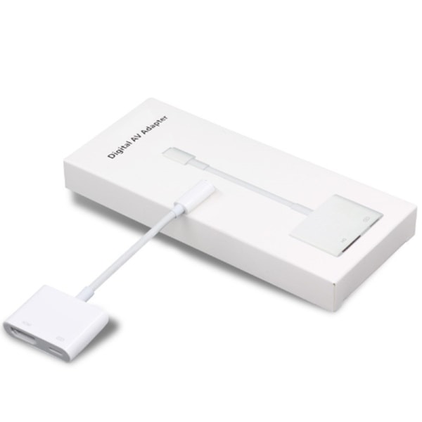 Anvendelig til Apple Lightning Digital AV-adapter Lightning til HDMI-adapter Apple MFi-certificeret HDMI-kabelkonnektor Synkroniseringsskærm