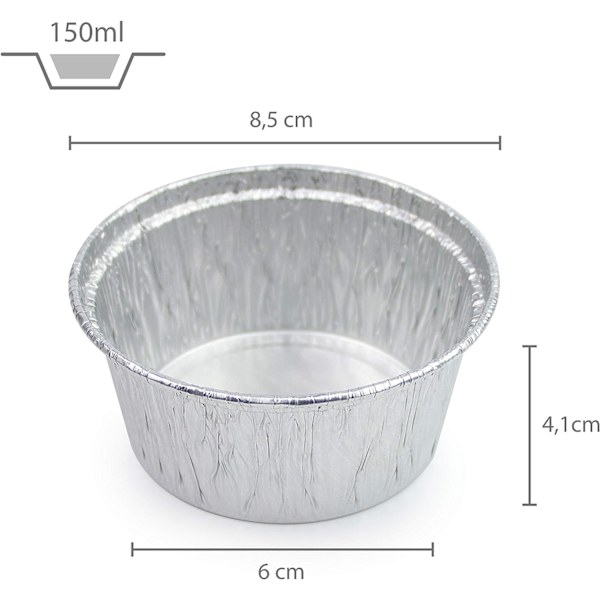 300 yksittäistä alumiinista leivontakuppia / -vuokaa muffinsseille, munakasvoille, muffineille, tarteleteille - 150 ml