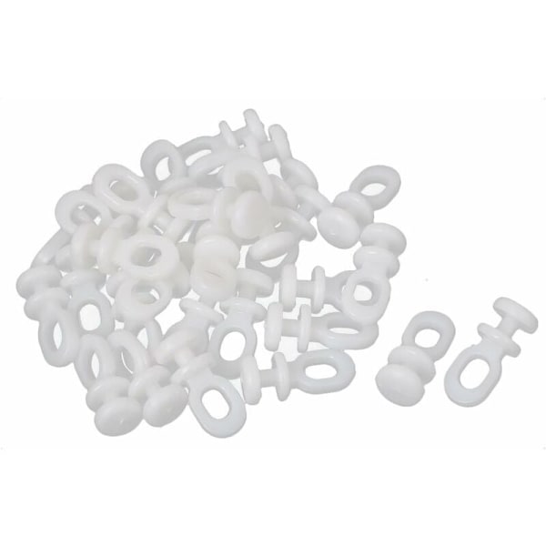 30 skinneruller for gardiner - hjul, kroker og glidende trinser - For vinduer, hyller og plastruller - 22mm x 10mm - Hvit