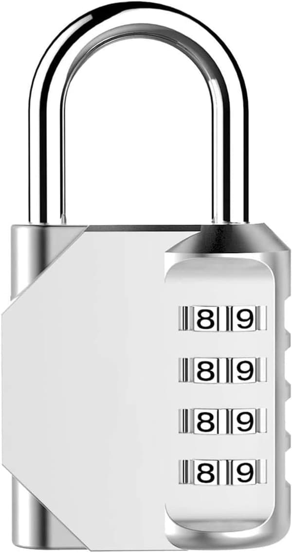Kombinationslås, Kraftigt hänglås med kombination, (1-pack Silver)