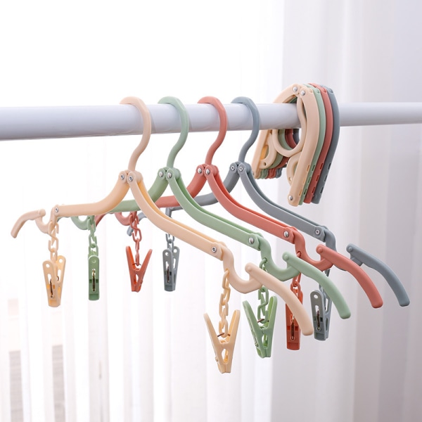 12-pack hopfällbara klädhängare i 4 färger, halkfria klädhängare, bärbar hopfällbar väggmonterad torkställning för hem, hotell, resor, camping