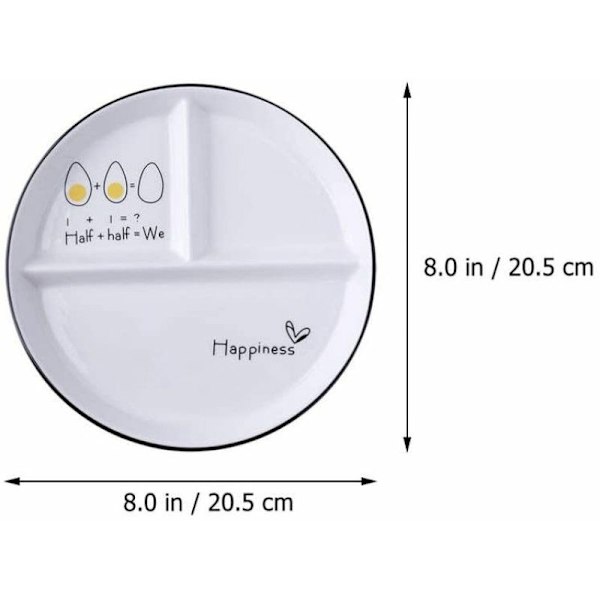 Divided Plates Kids Dinner Lunch Plates Ceramic Divided Dishes Dinner Dessert Plates Snack Serving Tray for Christmas Party Home Supplies Kids，HANBI