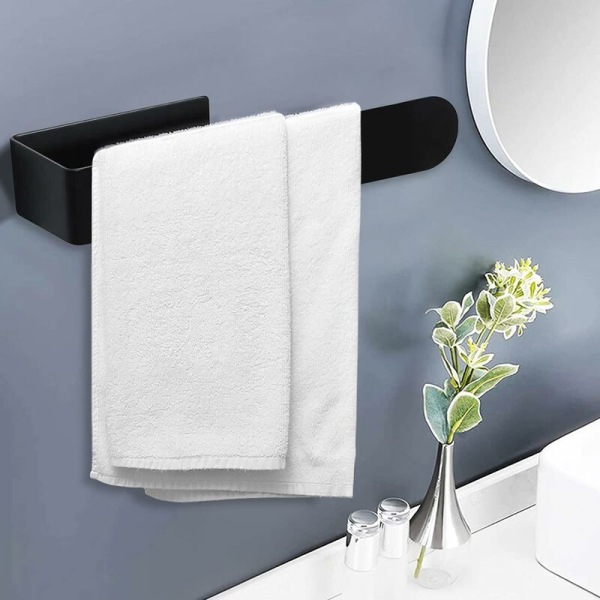 Punch-free towel rack 304 stainless steel towel rack for bathroom toilet (short 37CM ​​black)