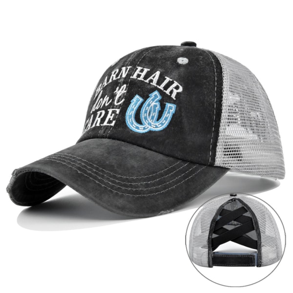 Barn Hair Don't Care cap (blå) - lastbilschaufför för kvinnor h