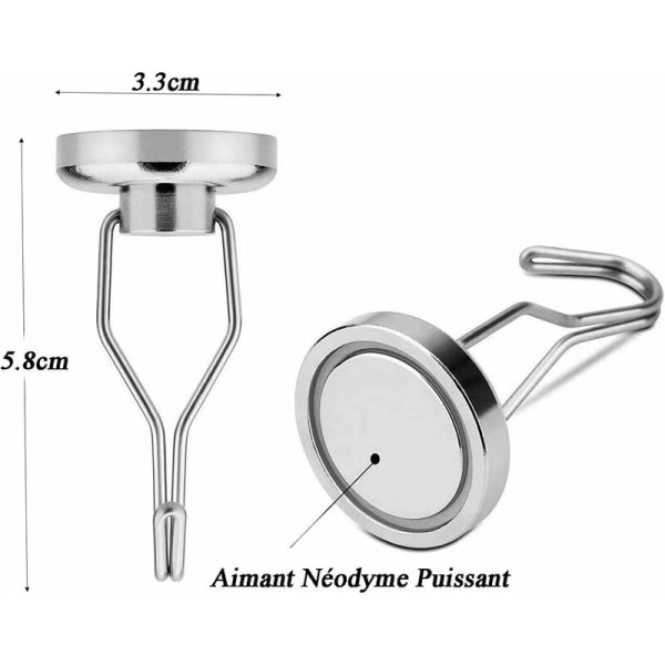 Magnetiske kroge Kraftige 45kg 32D Magnetkrog Køleskabs Neodymium Sving Magnet Magnetkrog Magnetiske Magnetkroge til køkken viskestykke tavle 6stk