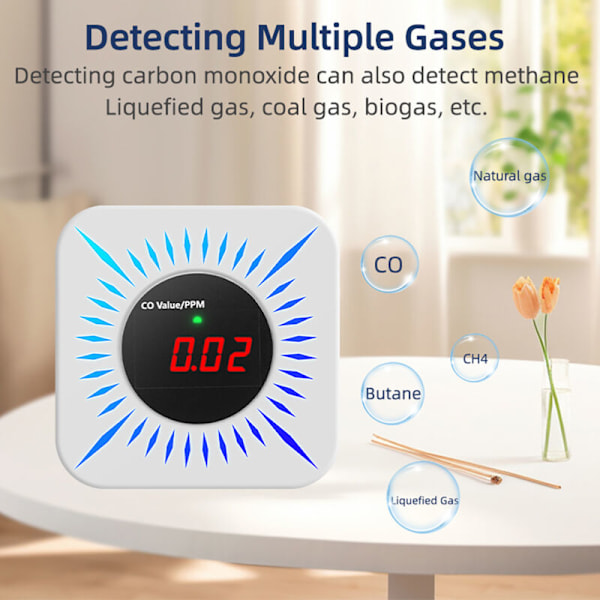 Detektor för bekämpning av gasläckage Tuya WiFi Co Co - kolgasläckagetestare portabel koltestare multifunktionell gas koncentrationstestare