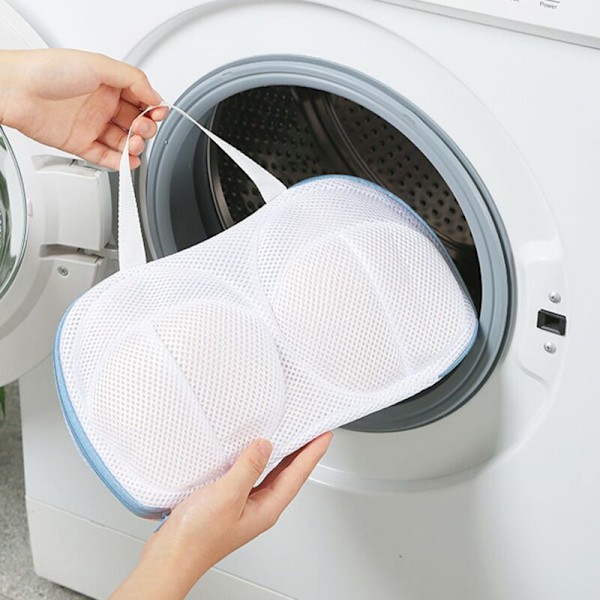 2 stycken tvättnät för underkläder med dragkedja, tvätt, hantering i nätstöd, återanvändbart tvättnät för tvättmaskin för behåar för tvätt, kastrull