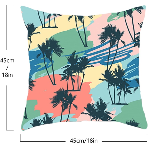 Putetrekk 45 x 45 cm, sett med 4 putetrekk i bomull og lin, putetrekk for sofa, utendørs hage seng sofa puter (18-CoconutPa