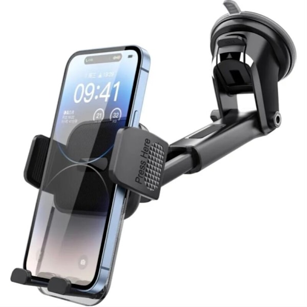 Auton puhelinpidike, tuulilasin kojelaudan navigointi-imukuppi, tärinää estävä stabilointiteline iPhonelle, yleiskäyttöinen auton sisätilojen lisävarusteille