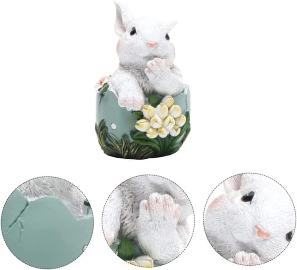 Påskehare Ornament Vår Hjemmeinnredning Kanin Figur Egg Bunny-Blå