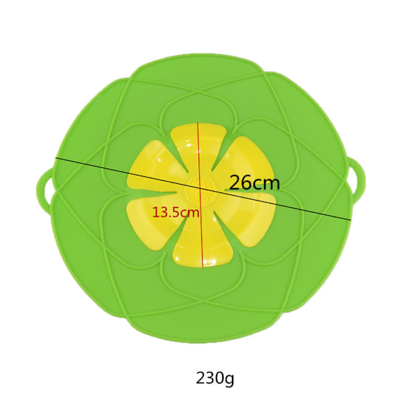 Grøn-26cm-silikone grydebeskytter til gryder og pander, mikrobølgeovnslåg, stænkskærm og dampdyse