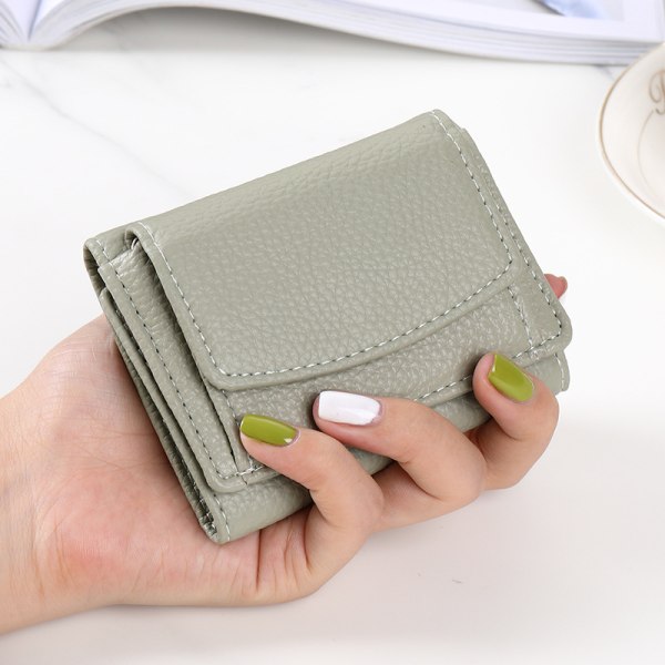 Dam Läder Plånbok RFID Blockering Bifold Handväska Dam Kortfodral Liten HandväskaGrön