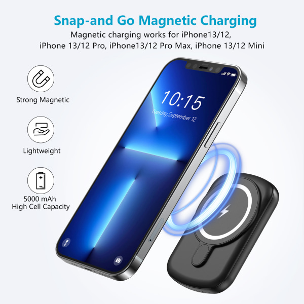 Magnetisk power 5000mAh snabbladdning för Apple iphone13 power trådlös laddare