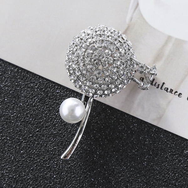 Elegant Maskros Inlagd Diamant Brosch