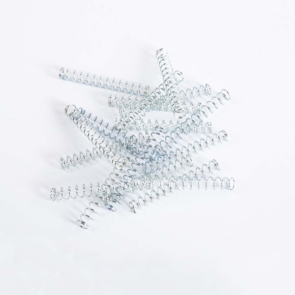 100 stk. tilpassede galvaniserede stålmetalsmå fjedre til kuglepenne Ståltrådsdiameter 0,4 mm Ydre diameter 4 mm Længde 30 mm