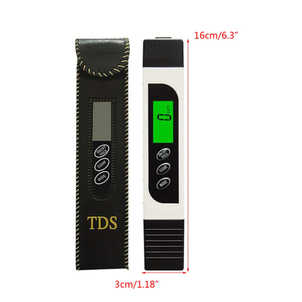 3 i 1 LCD Vattenkvalitetsmonitor Analysator Digital Vattenkvalitetsmätare Akvarium EC/TDS/Temp Flerfunktions Poolmätare