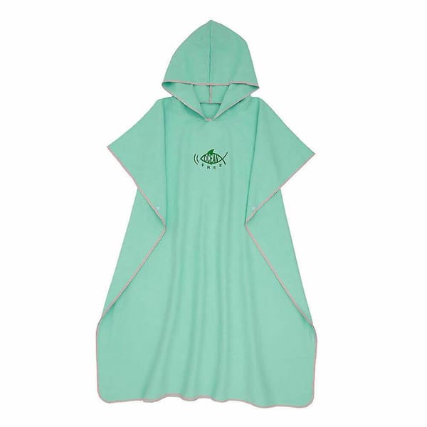 Hette poncho unisex strand skifte kappe (grønn)
