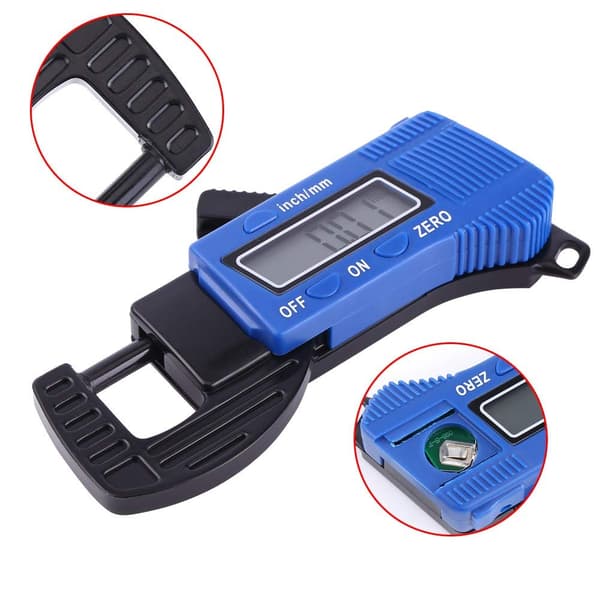Digital tjockleksmätare, 0-12 mm tjockleksmätare med digital display, breddmätningsmikrometer mätverktyg för papper, PU-läder, ark