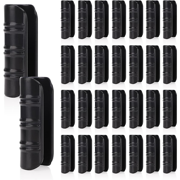 30 stk hageklips for rør, svart (20 mm), plastklips for drivhusfilm, klips for rørklemme, koblingssett, for drivhusbannerramme, ly