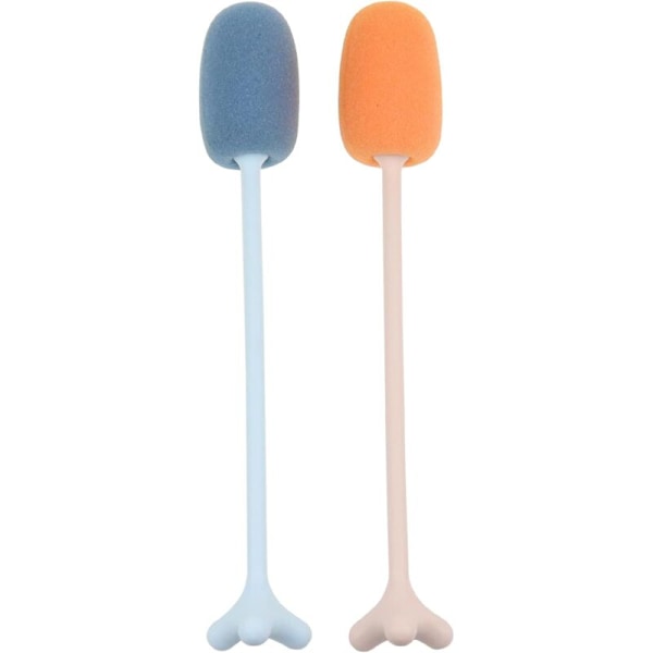 2 stycken borstar med vattenborste långt handtag svamp mugg skrubbning mjuk rengörare stående mousse med vaiss rengöringsborstar