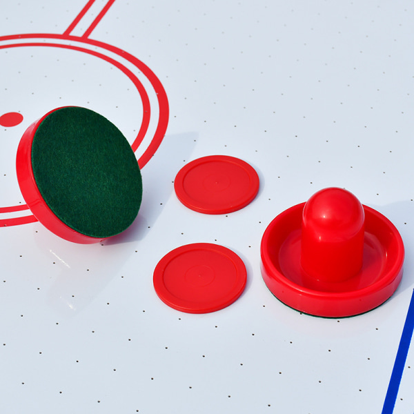 Air Hockey Pushers  Pucks Set, Stor Størrelse, (2 Navy Pushers + 2 Lints + 4 Røde Pucker)