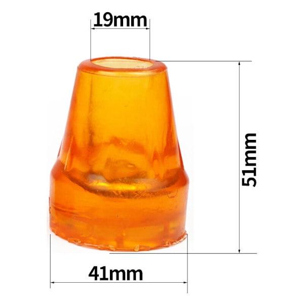 10-osainen kainalosauvan pää, 19 mm kumikainalosauvan pää, yleiskävelykepin pää, kestävä kävelykepin varaosa (oranssi)