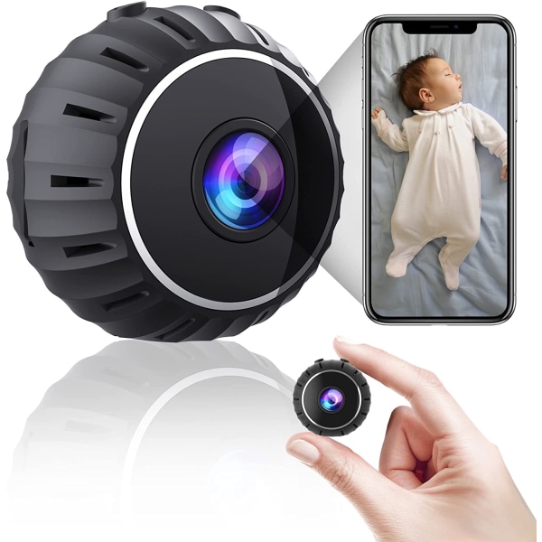 Mini Piilotettu 1080P HD Langaton Kannettava Pieni Kamera Night Vision Motion Detection -toiminnolla, kodin turvakamera täydellinen sisä- ja ulkokäyttöön
