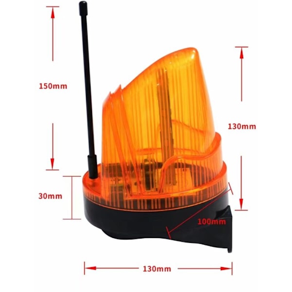 220V Universell Automatisk Grind Blinkande Lampa med 433.92Mhz Antenn LED Blinkande Ljus AC/DC 12V - 265V Bred Spänning, Vattentät med Installationsfäste