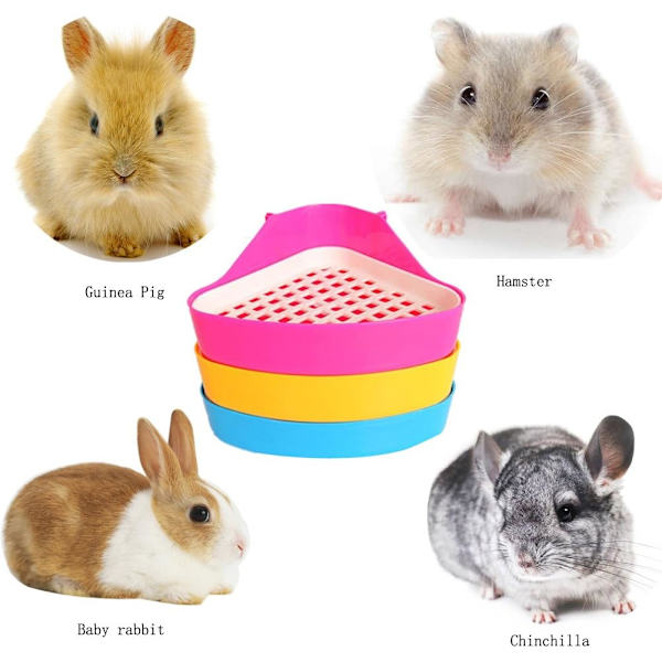 3 delar Husdjurs Toalåda, Liten Djur Triangel Toalett Potta Tränare Husdjur Kissa Hörn Toalåda Träning för Hamster Chinchilla Marsvin Kanin Fer