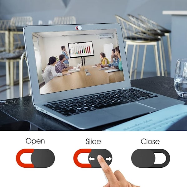 Webkameradeksel 6 stk (4 svart+2 hvit) Webkameradeksel Ultra-tynt bærbar kameradeksel for iPad Pro/Tablets/Laptop/PC/iPhone 8/7/6 Plus
