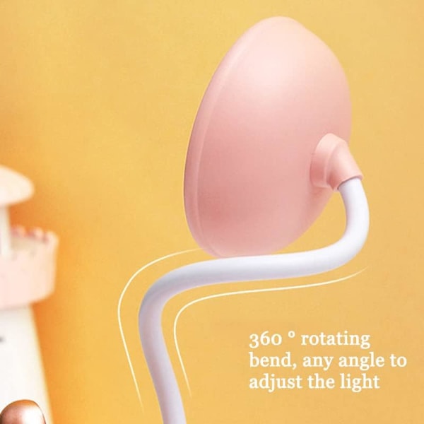 Dukke tegneserie led skrivebordslampe sjov og sød studie foldbar øjenbeskyttelse studerende børn læsning natlys seng gradient farve (gul)