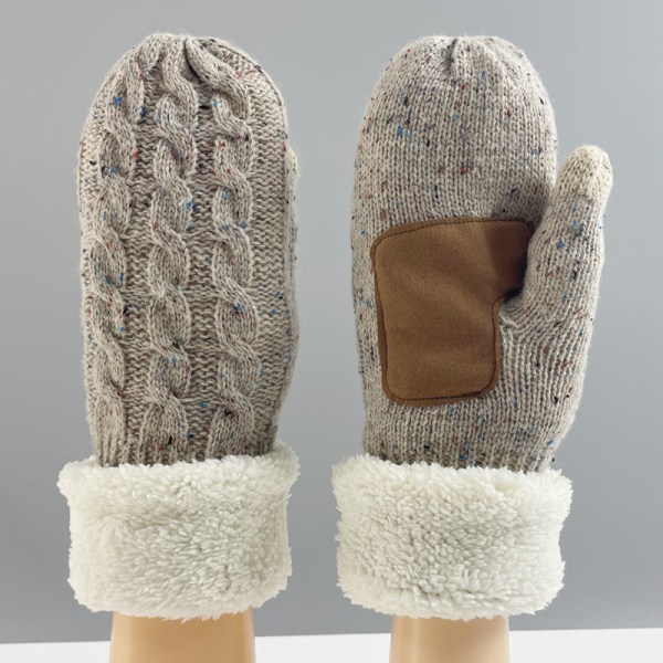 Women's knitted gloves winter women's thickened fashionable warm full finger gloves