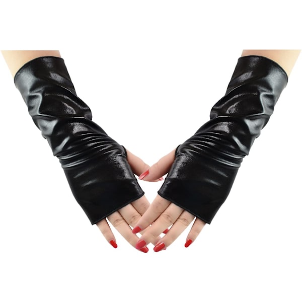Sorte Cosplay Fingerless Hansker Gothic Punk Rock Scene Hansker Kvinner Jenter