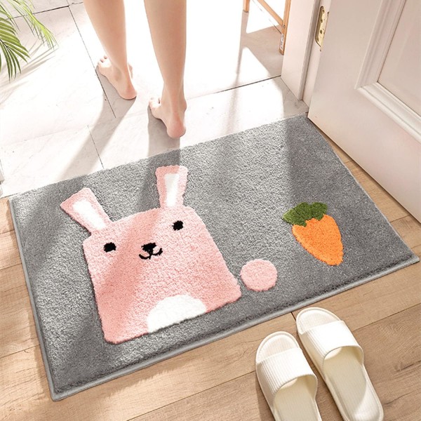 Badematte, søtt dusjteppe, luksuriøst fluffy, svært absorberende og sklisikkert, maskinvaskbart, egnet for badekar, dusjrom og bad, 50*