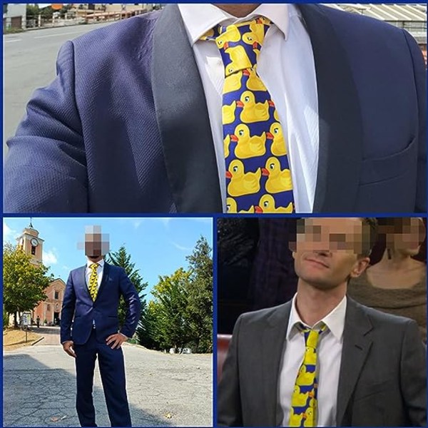Sininen ja keltainen ankkasolmio - Alkuperäinen solmio - Fancy Solmio - Disguise