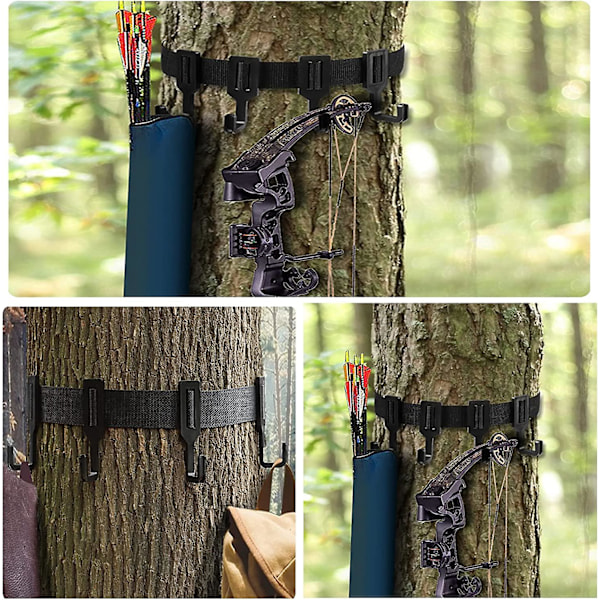 Trädstativ Remhängare Med 4 Krokar, Utomhus Trädstativ Båge Utrustningshängare För Jakt, Camping, Vandring